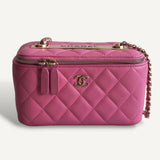 Bolsa Chanel Vanity Case Lambskin Pink Small