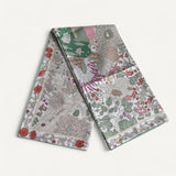 Lenço Hermès 90 Dans Le Bras de Séléné Blanc / Rose / Vert