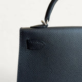 Bolsa Hermès Mini Kelly Noir com Ferragens Palladium