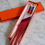 Twilly Hermès Jumping Silk com Franjas Crème I Alezan I Anthracite selected