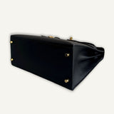 Bolsa Hermès Kelly 28 Epsom Noir com Ferragens Gold