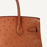 Bolsa Hermès Birkin 30 Ostrich Orange com Ferragens Gold