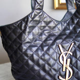 Bolsa Saint Laurent Maxi Icare Couro Tote Preta