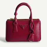 Bolsa Prada Mini Galleria Couro Saffiano Verniz Vermelha