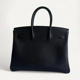 Bolsa Hermès Birkin 35 Epsom Noir com Ferragens Palladium