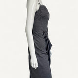 Vestido Burberry Corset Midi Cinza em Malha