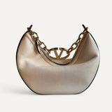 Bolsa Valentino Leather V-logo Moon Hobo Off-White