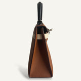 Bolsa Hermès Mini Kelly Epsom Tricolor Gold | Nata | Noir com Ferragens Palladium