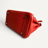 Bolsa Hermès Birkin 30 Togo Orange com Ferragens Gold