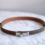 Cinto Hermès Kelly Epsom Etoupe com Ferragens Palladium