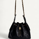 Bolsa Chanel 25 Small Preta com Ferragens Douradas