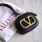 Porta Airpods Valentino Couro Preto