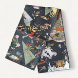 Lenço Hermès 90 Academia Hippica Noir / Ardoise / Rose Poudre