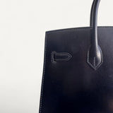 Bolsa Hermès Birkin 25 Calf Box Noir com Ferragens Palladium