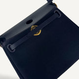 Bolsa Hermès Mini Herbag Bleu Indigo com Ferragens Gold