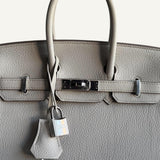 Bolsa Hermès Birkin 25 Togo Beton com Ferragens Palladium