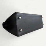 Bolsa Hermès Kelly 25 Noir com Ferragens Palladium