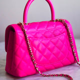 Bolsa Chanel Tiracolo Classic Top Handle Rosa