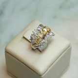 Anel Diamantes Amarelos Fios Formas P6,1 - 1,61CT