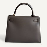 Bolsa Hermès Kelly 28 Epsom Gris Etain com Ferragens Gold