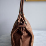 Bolsa Prada Bonnie Camurça Lambskin  Marrom Cacao
