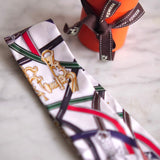 Twilly Hermès Harnais Seda Legendaire Branco e Verde