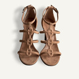 Sandália Hermés Magic 105 Beige Perlino em Suede