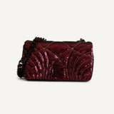 Bolsa Burberry Lola Small Sequinned Leather Burgundy