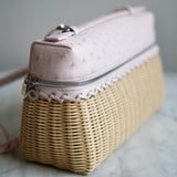 Bolsa Loro Piana Extra Pocket L27 Wicker Light Rose Com Ferragens Prateadas