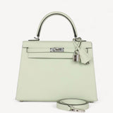 Bolsa Hermès Kelly 25 Sellier Epsom Vert Fizz com Ferragem Palladium