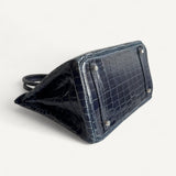 Bolsa Hermès Birkin 30 Croco Niloticus Shiny Bleu Marine com Ferragens Palladium