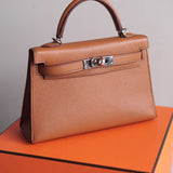 Bolsa Hermès Mini Kelly Epsom Sesame com Ferragens Palladium
