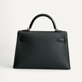 Bolsa Hermès Mini Kelly Epsom Gris Meyer com Ferragens Gold
