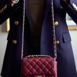 Bolsa Chanel Mini Square Flap Vinho