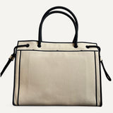 Bolsa Fendi Shopper Tote White Black Canva