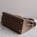 Bolsa Hermès Kelly 28 Epsom Etoupe com Ferragens Gold