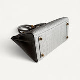 Bolsa Hermès Birkin 25 Matte Alligator Mississippi Gris Neve com Ferragens Gold