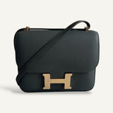 Bolsa Hermès Constance 18 Swift Vert Mangrove com Ferragens Permabrass