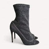 Bota Aquazzura Prata com Glitter