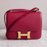 Bolsa Hermès Constance 24 Epsom Rouge com Ferragens Gold