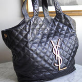 Bolsa Saint Laurent Maxi Icare Couro Tote Preta