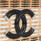 Bolsa Chanel Raffia Patent Small CC Filigree Vanity Case Preta