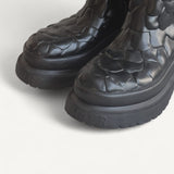 Bota Valentino Black Rubber Rose Atelier Knee Length