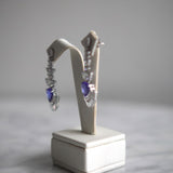 Brinco Em Ouro Branco 18K com Diamantes e Tanzanitas