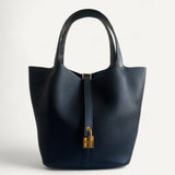 Bolsa Hermès Picotin 22 Touch Noir com Ferragens Gold