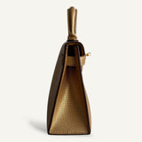 Bolsa  Hermès Mini Kelly Chevre Dore com Ferragens Permabrass