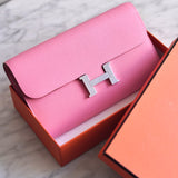 Bolsa Hermès Constance Wallet To Go Epsom Rose Azalee com Ferragens Palladium
