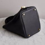 Bolsa Hermès Picotin 18 Clemence Noir com Ferragens Gold