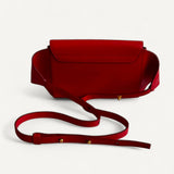 Pochete Chloé C Belt Bag Vermelha com Ferragens Douradas