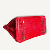 Bolsa Hermès Birkin 25 Croco Shiny Braise com Ferragens Gold